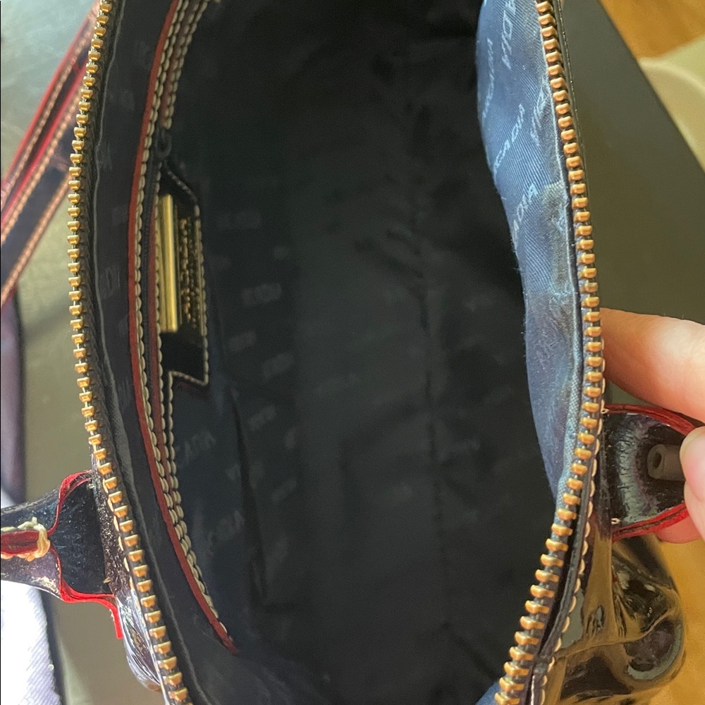 Arcadia Glossy Navy Satchel - Picture 4 of 4